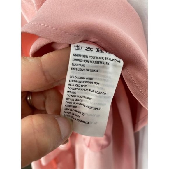 Bardot Scoop Neck Esther Frill Women's Dress In Peachy Pink Size: Small NWT - Picture 3 of 7